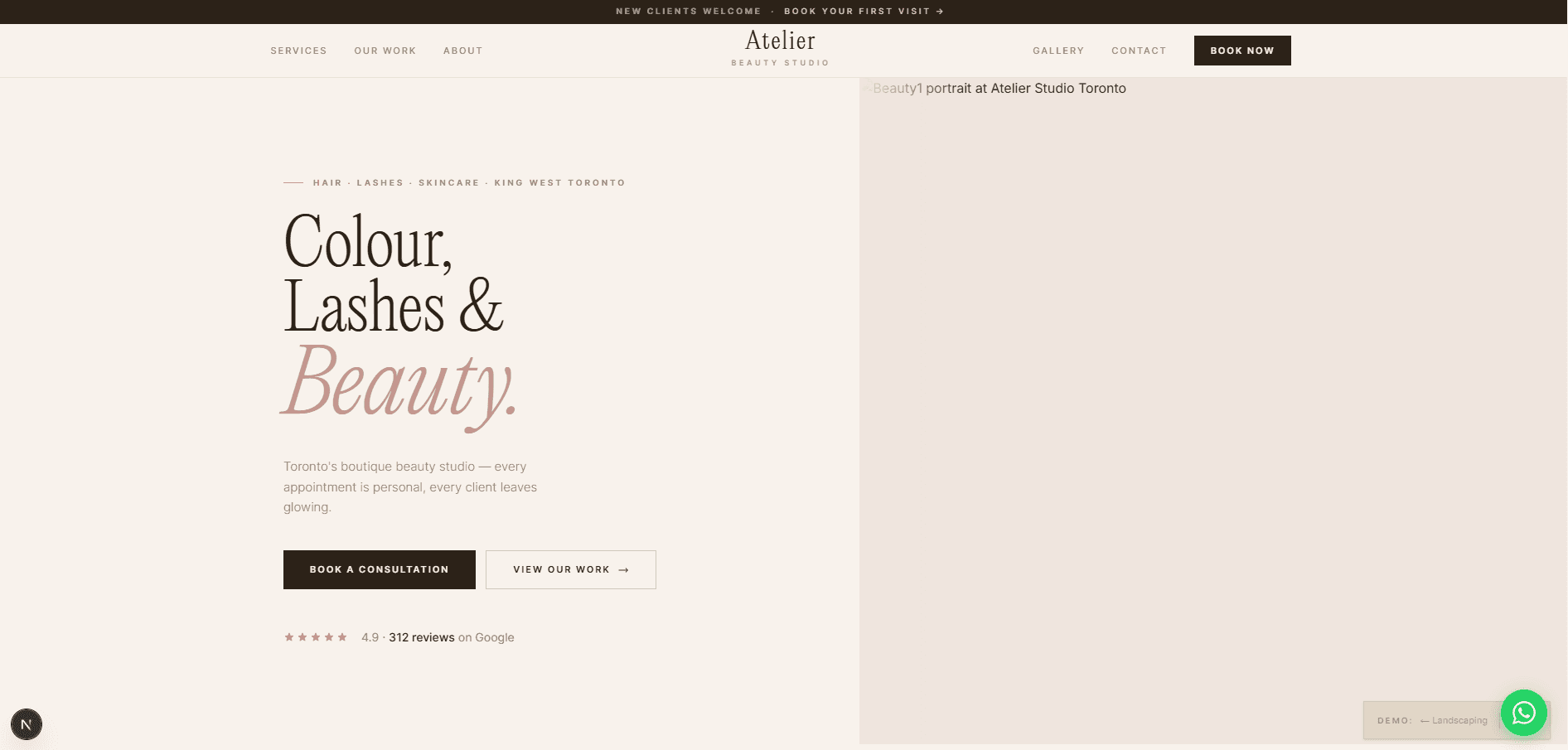 Atelier Studio — Beauty studio concept build